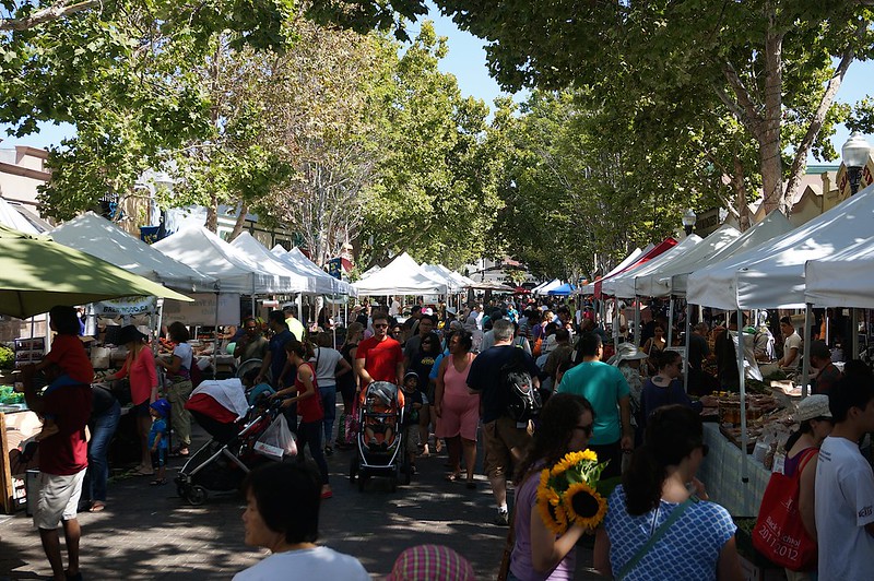 selling at a farmers' market